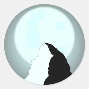 Moonlit Mountain Classic Round Sticker