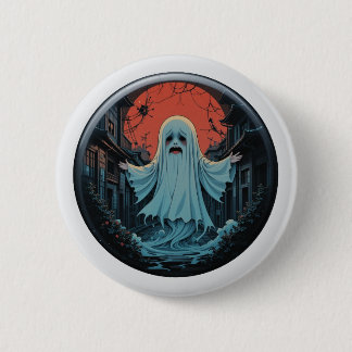 'Moonlit Mourning' - The Sad Ghost of the Alley 2 Inch Round Button