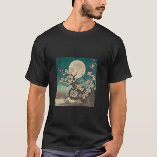 Moonlit Night Japanese Blossoms Art T-Shirt
