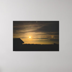 Moonlit Night Over Countryside Canvas Print
