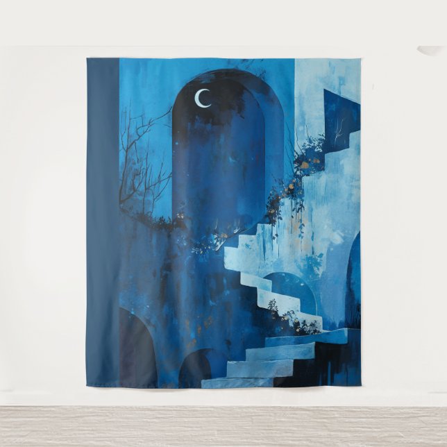 Moonlit Night Party Backdrop, Left side, Tapestry (Front)