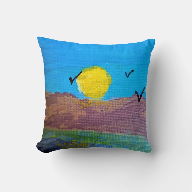 Moonlit night throw pillow (Front)