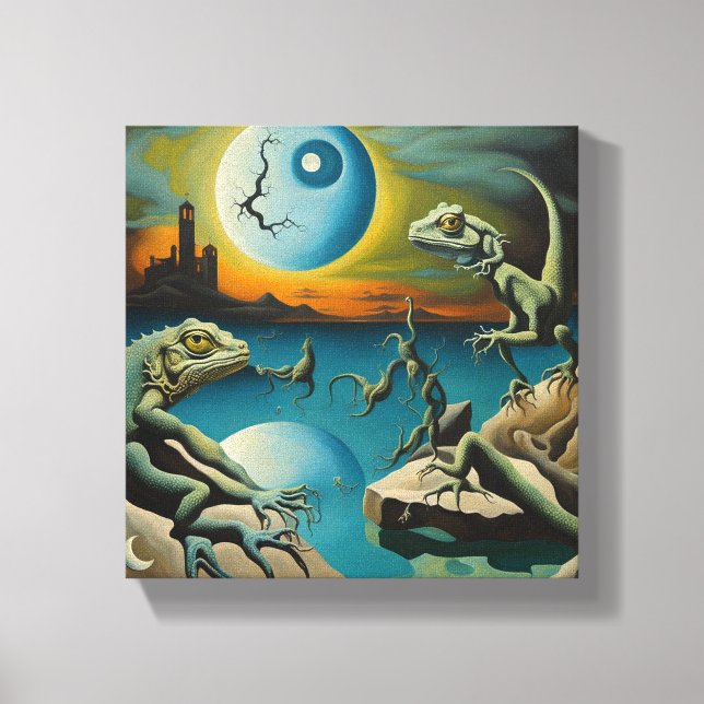 Moonlit Nights with Lizard Companions Canvas Print (Front)