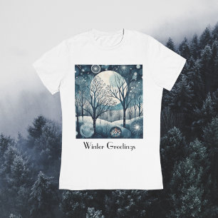 Moonlit Nodic Forest, customizable T-Shirt
