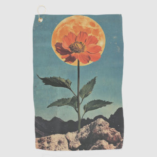 Moonlit Orange Bloom - Vintage Boho Charm (2) Golf Towel