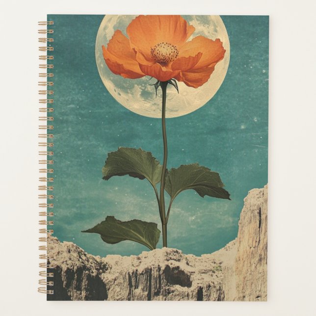 Moonlit Orange Bloom - Vintage Boho Charm Planner (Front)