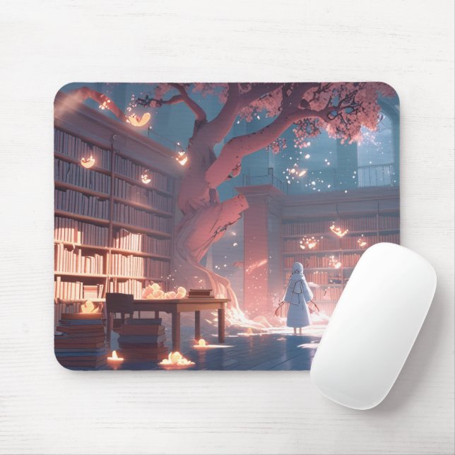Moonlit Owl Library Desk Mat  Mouse Pad (With Mouse)
