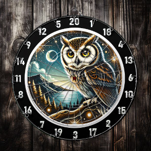 Moonlit Owl Wisdom Design Dartboard