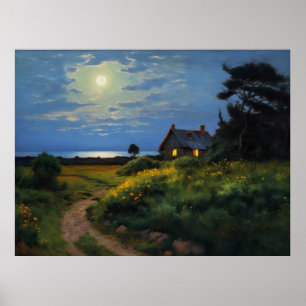 Moonlit Path to Baltic Reed House Poster
