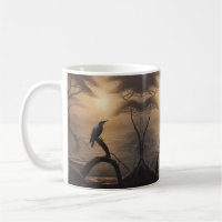 Moonlit Perch: A Solitary Bird in Twilight