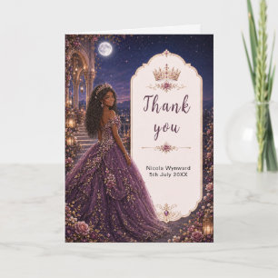 Moonlit Plum Garden Sweet Sixteen Thank You Card