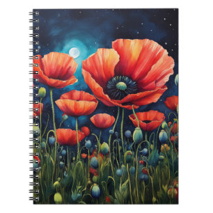 Moonlit Poppies Notebook