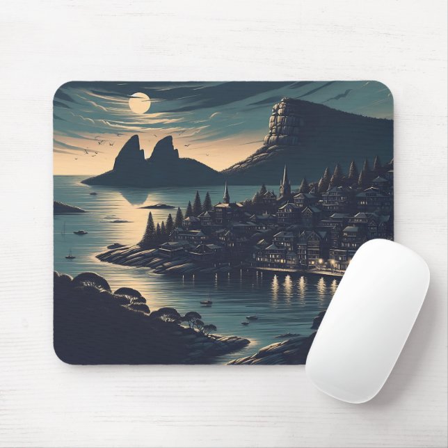 Moonlit Port Mouse Pad (With Mouse)