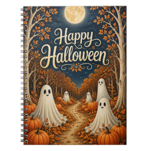 Moonlit Pumpkin Path Halloween Harvest Notebook