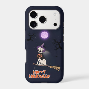 Moonlit Pup – Halloween Dog in Witch Hat