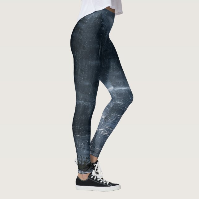 Moonlit Rain Lake Leggings - Atmospheric Design (Right)