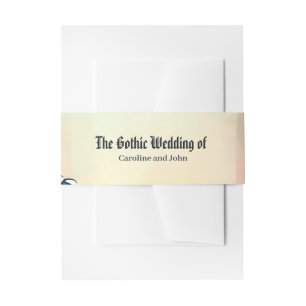 Moonlit Raven Gothic Floral Wedding Suite. Invitation Belly Band