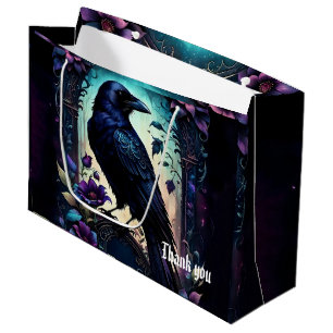 Moonlit Raven Gothic Floral Wedding Suite. Large Gift Bag