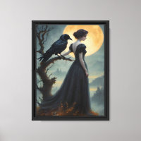Moonlit Raven Lady Art