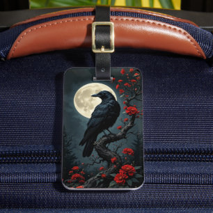 Moonlit Raven Luggage Tag