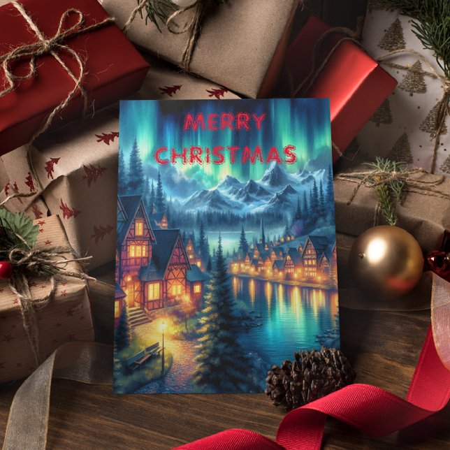 Moonlit Reflections: Night Lake With Houses Postcard (Creator Uploaded)