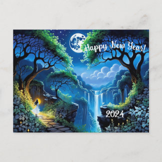 Moonlit Reflections of Hope New Beginnings  Holiday Postcard