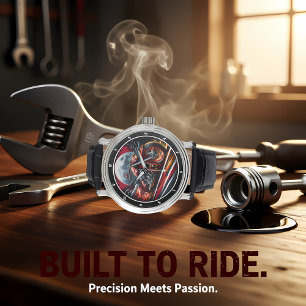 Moonlit Ride, Fiery Motorcycle Watch