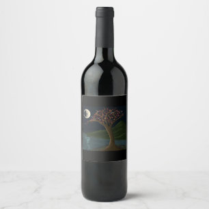 Moonlit River Tree Wine Label