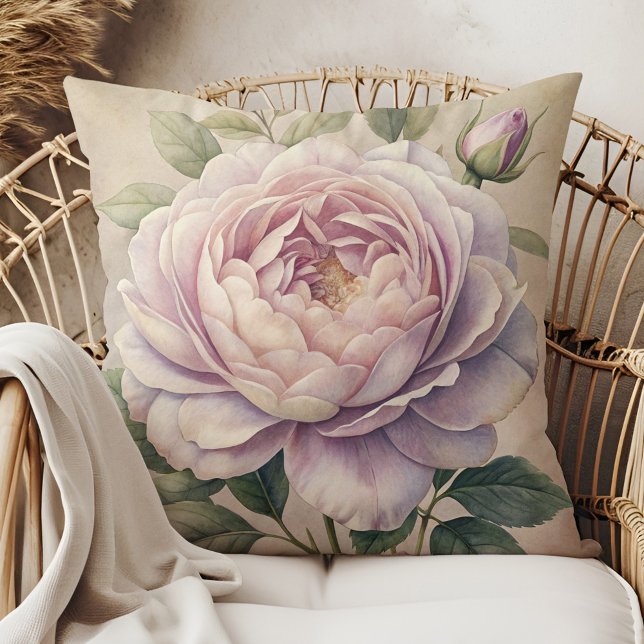 Moonlit Rose Witch Pillow - Witch’s Garden Dreams (Moonlit Rose Witch Pillow - Witch’s Garden Dreams in a boho rattan armchair.)