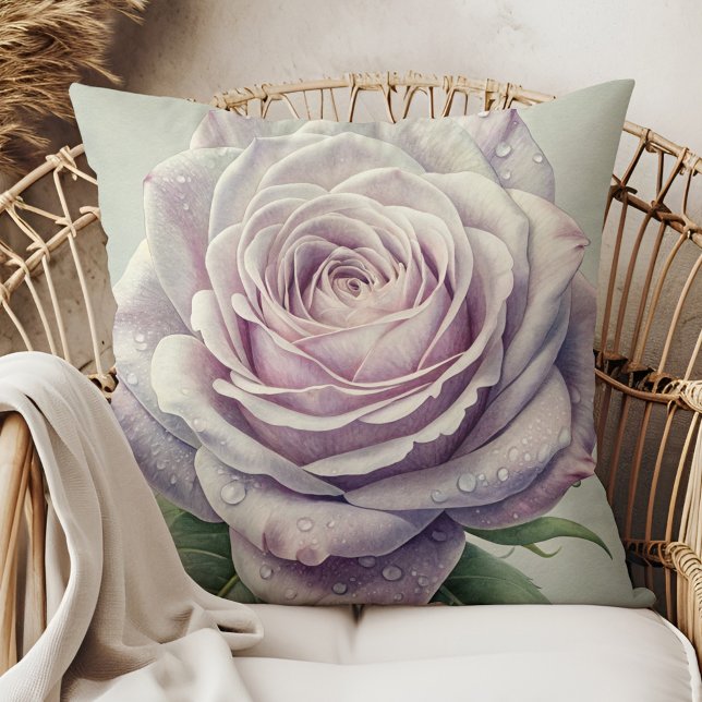 Moonlit Rose Witch Pillow - Witch’s Garden Dreams (Moonlit Rose Witch Pillow - Witch’s Garden Dreams in a boho rattan armchair)