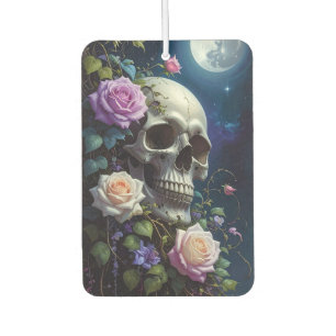 Moonlit Roses Skull Air Freshener