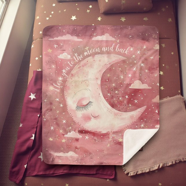 Moonlit Rustic Red Nursery & Kids' Room Sherpa Blanket (Creator Uploaded)