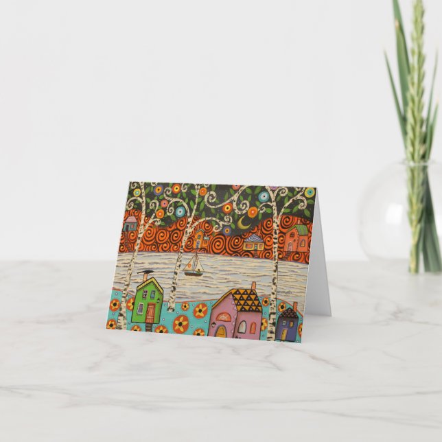 Moonlit Sail Folded Note Card (Front)