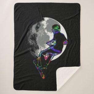 Moonlit Scooter Champ - Scooter Boy Sherpa Blanket