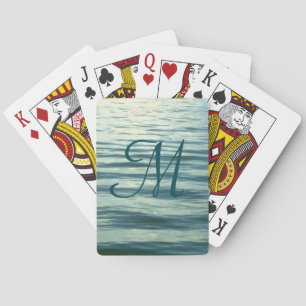 Moonlit Sea Monogrammed Playing Cards