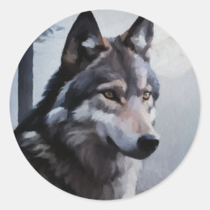 Moonlit Sentinel Classic Round Sticker