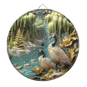 Moonlit Serenity A Slumbering Wolf Dartboard