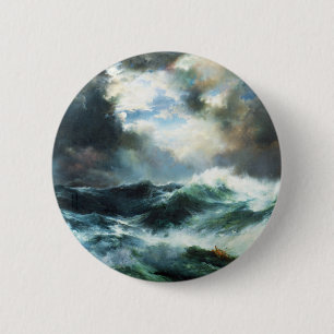Moonlit Shipwreck at Sea 2 Inch Round Button
