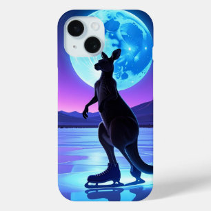 Moonlit Skater Kangaroo iPhone 15 Case
