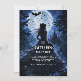 Moonlit spectre in a haunted forest Halloween Part Invitation