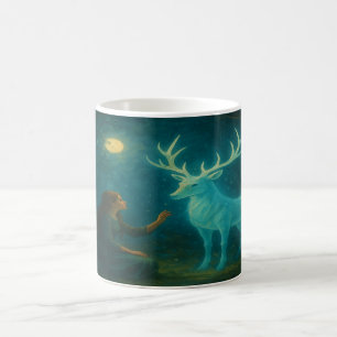 Moonlit Spirit Stag – Enchanted Forest Night Coffee Mug