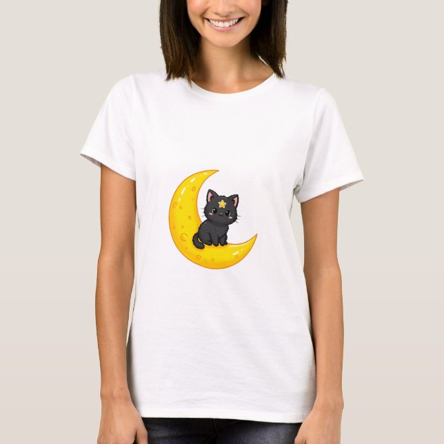 Moonlit Star Cat T-Shirt (Front)