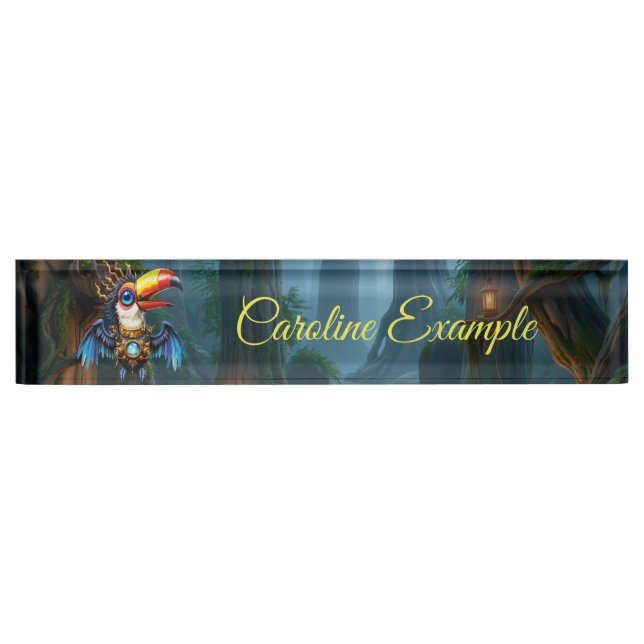 Moonlit Steampunk Toucan.  Nameplate (Front)