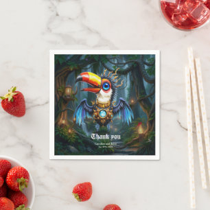 Moonlit Steampunk Toucan. Napkin