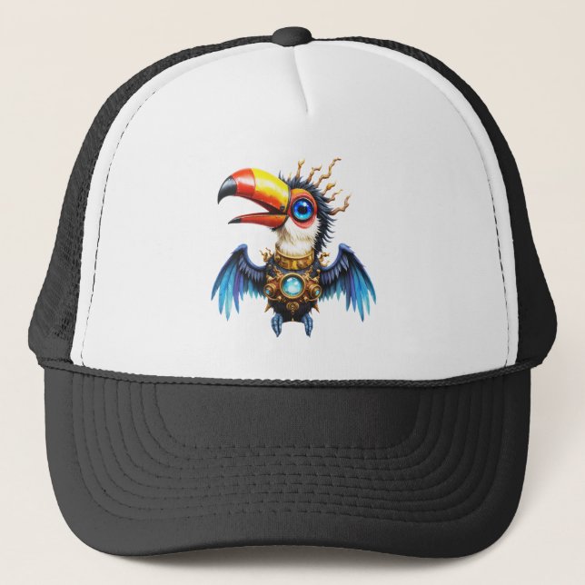 Moonlit Steampunk Toucan.  Trucker Hat (Front)