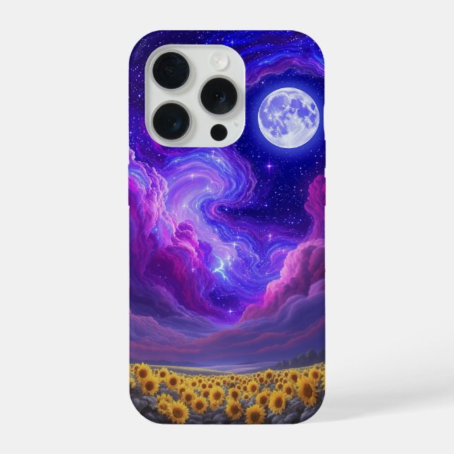 Moonlit Sunflower Sky Phone Case (Back)