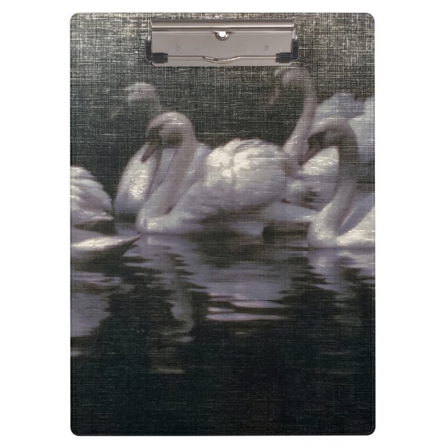 Moonlit Swan Lake Clipboard (Front)