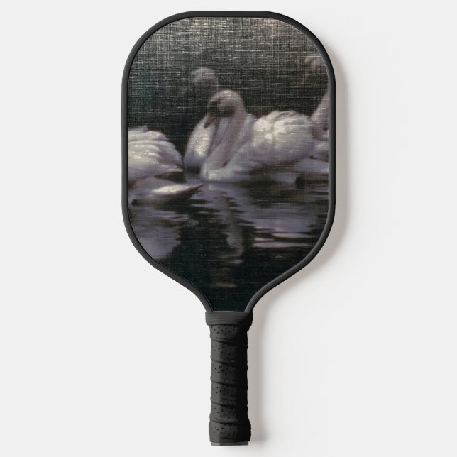 Moonlit Swan Lake Pickleball Paddle (Front)
