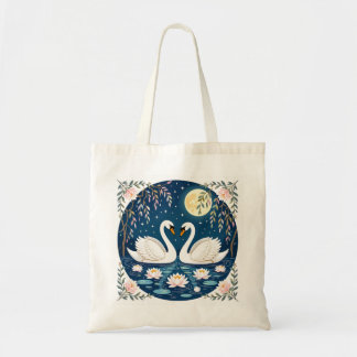 Moonlit Swan Serenade Tote Bag
