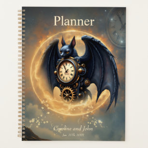 Moonlit Timekeeper – Steampunk Bat Planner